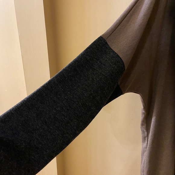 Grande Madame taupe & grey crew neck long sleeved top with letters & black gems - Picture 7 of 12